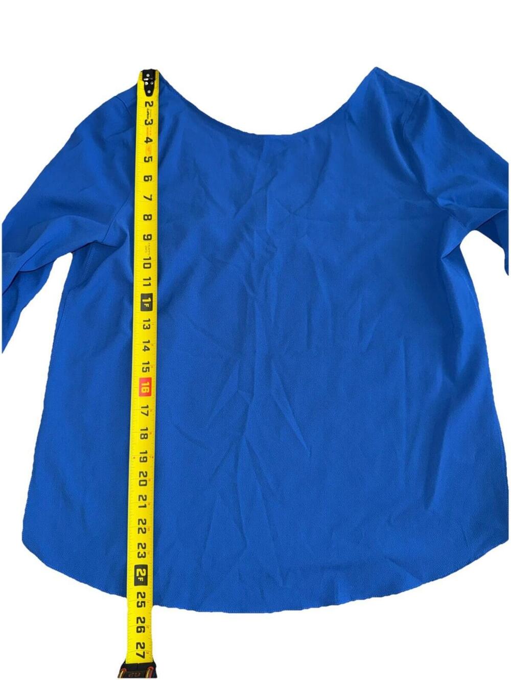 Massimo Dutti Blouse Women's Size 8 Blue Office Minimalist Monochrome NWOT - Picture 3 of 4
